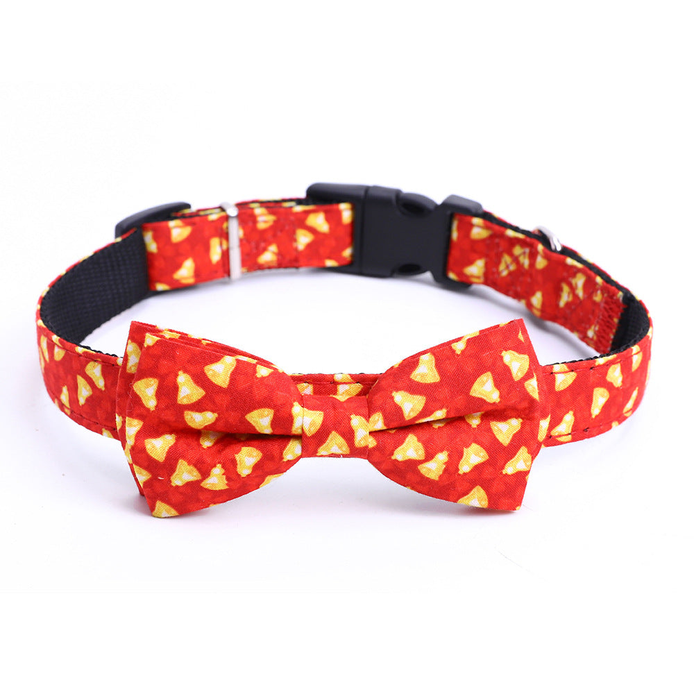 Christmas Pet Collar Medium And Large Dog Bow Collar