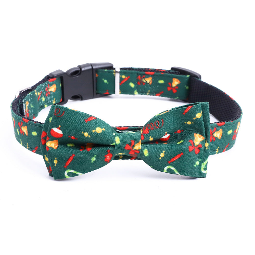 Christmas Pet Collar Medium And Large Dog Bow Collar