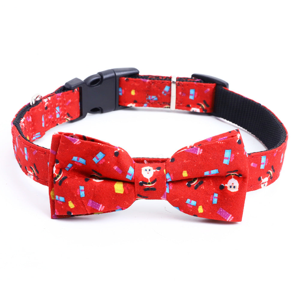 Christmas Pet Collar Medium And Large Dog Bow Collar